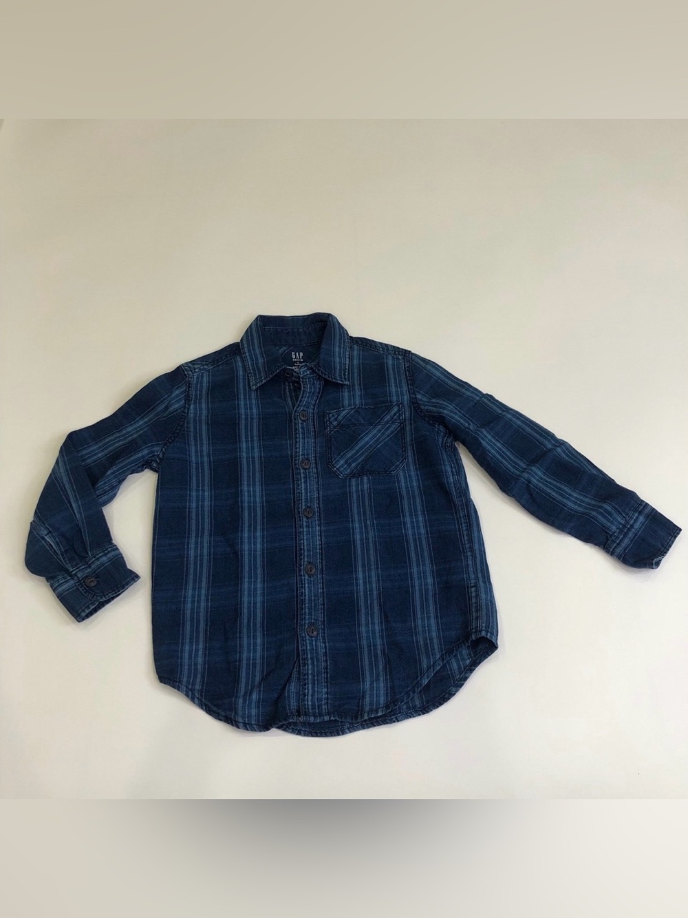 Gap Boys Blue Long Sleeve Button-Down Shirt Boys Size Small Regular